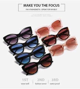 2023  brand cat eye sunglasses Big frame T Gradient lenses sun glasses for women men   9100