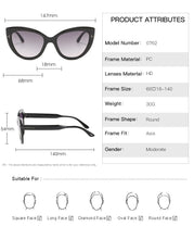 Carica l&#39;immagine nel visualizzatore di Gallery, 2023  brand cat eye sunglasses Big frame T Gradient lenses sun glasses for women men   9100