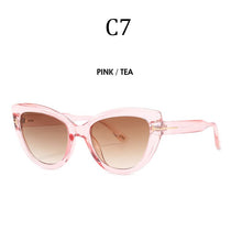 Carica l&#39;immagine nel visualizzatore di Gallery, 2023  brand cat eye sunglasses Big frame T Gradient lenses sun glasses for women men   9100
