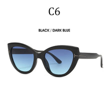 Carica l&#39;immagine nel visualizzatore di Gallery, 2023  brand cat eye sunglasses Big frame T Gradient lenses sun glasses for women men   9100