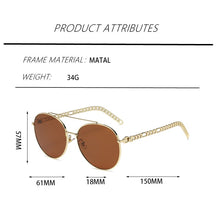 Load image into Gallery viewer, 2022  Round Border Upper and lower Mirror Beam Sunglaasses Women Retor Chain Temple Metal Material Sun Glasses Men gafas UV
