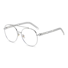 Load image into Gallery viewer, 2022  Round Border Upper and lower Mirror Beam Sunglaasses Women Retor Chain Temple Metal Material Sun Glasses Men gafas UV