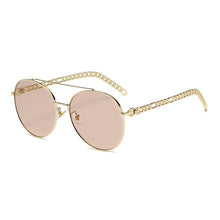 Load image into Gallery viewer, 2022  Round Border Upper and lower Mirror Beam Sunglaasses Women Retor Chain Temple Metal Material Sun Glasses Men gafas UV