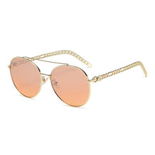 Load image into Gallery viewer, 2022  Round Border Upper and lower Mirror Beam Sunglaasses Women Retor Chain Temple Metal Material Sun Glasses Men gafas UV