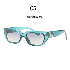2022  square Fashion Modern Women Style Vintage Sunglasses ins Cool Brand Design V Sun Glasses Oculos De Sol