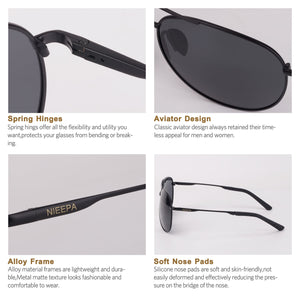 2023 NIEEPA Classic Top Brand Design Men Polarized Sunglasses Driving Sunglasses UV400  Brands Original Packaging Glasse