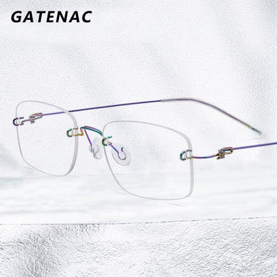 2023 Alloy Glasses Frame Men Square Optical Prescription Frameless Eyeglasses Frame Women Retro Boundless Small Eyewear