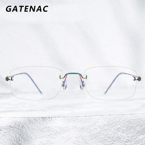 2023 Alloy Glasses Frame Men Square Optical Prescription Frameless Eyeglasses Frame Women Retro Boundless Small Eyewear