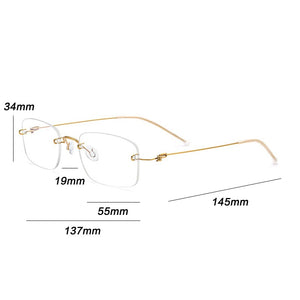 2023 Alloy Glasses Frame Men Square Optical Prescription Frameless Eyeglasses Frame Women Retro Boundless Small Eyewear