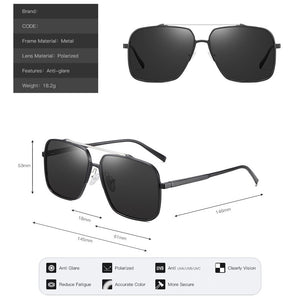 2023 Aluminum Magnesium Polarized Sunglasses ,Men Color-changing Glasses ,Photochromic Sunglass Night Vision Mirror HS8050
