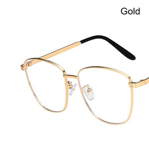 2023 Anti-Blue-Light Square Oversized Women Eyeglasses Men Retro Metal Eye Glasses Classic Brand Design Glasses Frame