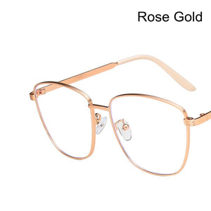 2023 Anti-Blue-Light Square Oversized Women Eyeglasses Men Retro Metal Eye Glasses Classic Brand Design Glasses Frame