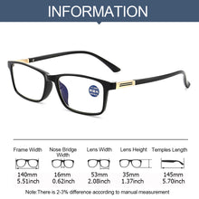 Carica l'immagine nel visualizzatore di Gallery, 2023 Occhiali con blocco della luce blu Occhiali da lettura Uomo Donna Occhiali da presbiopia Vision Care Diottrie +1.0 ~ +4.0 