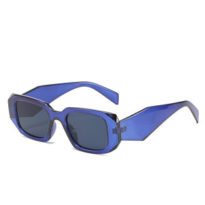 2023 Box Sunglasses For Women Personality Plastic Trimmed Square Glasses Wide Leg Eyeglasses Lady