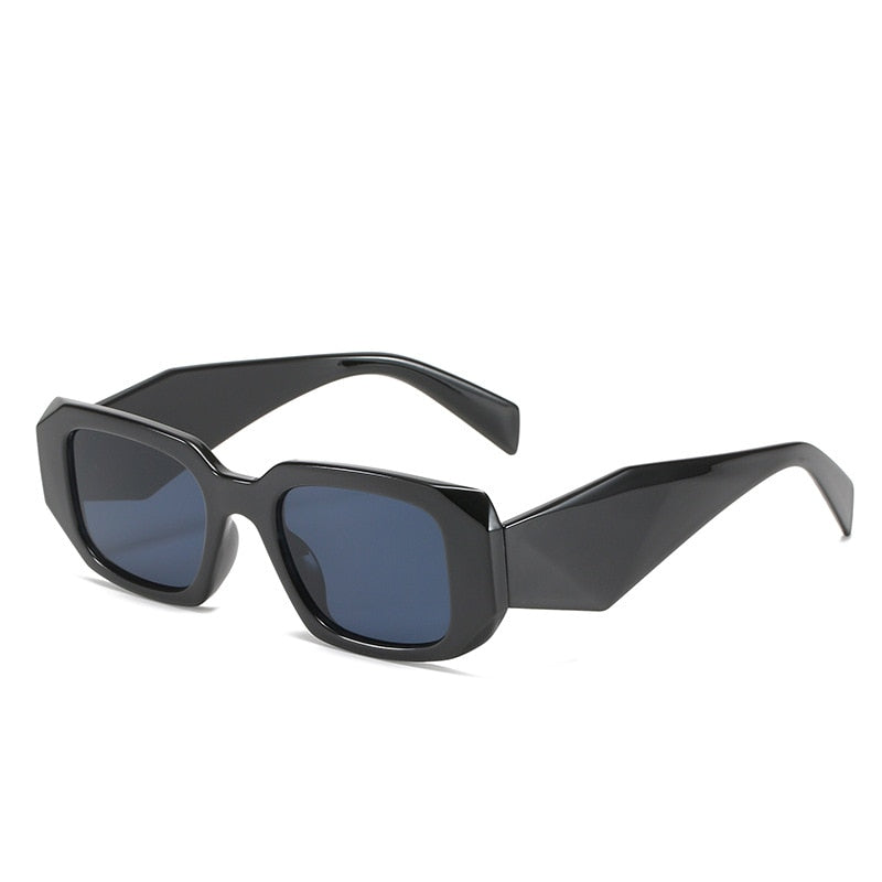 2023 Box Sunglasses For Women Personality Plastic Trimmed Square Glasses Wide Leg Eyeglasses Lady