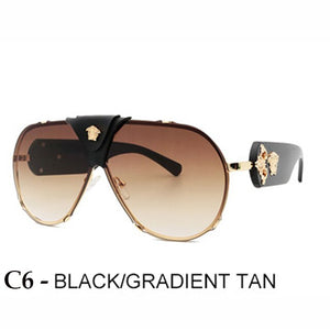 2022  Brand Design Women Men Sunglasses Oversized Frame Leather Sun Glasses Man Hip Hop High Quality Male Female 2150 UV400