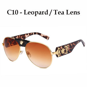 2022  Brand Design Women Men Sunglasses Oversized Frame Leather Sun Glasses Man Hip Hop High Quality Male Female 2150 UV400