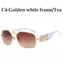 Load image into Gallery viewer, 2022  Brand Design Women Men Sunglasses Oversized Frame Leather Sun Glasses Man Hip Hop High Quality Male Female 2150 UV400