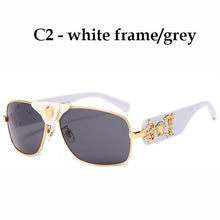 Load image into Gallery viewer, 2022  Brand Design Women Men Sunglasses Oversized Frame Leather Sun Glasses Man Hip Hop High Quality Male Female 2150 UV400