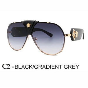 2022  Brand Design Women Men Sunglasses Oversized Frame Leather Sun Glasses Man Hip Hop High Quality Male Female 2150 UV400
