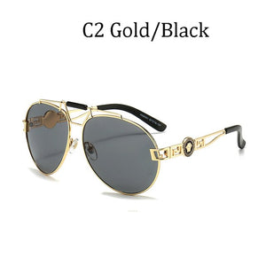 2022  Brand Design Women Men Sunglasses Oversized Frame Leather Sun Glasses Man Hip Hop High Quality Male Female 2150 UV400