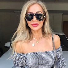 Load image into Gallery viewer, 2022  Brand Design Women Men Sunglasses Oversized Frame Leather Sun Glasses Man Hip Hop High Quality Male Female 2150 UV400