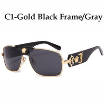 Load image into Gallery viewer, 2022  Brand Design Women Men Sunglasses Oversized Frame Leather Sun Glasses Man Hip Hop High Quality Male Female 2150 UV400