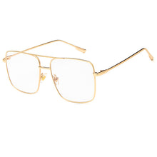 Load image into Gallery viewer, 2023 Brand Designer Metal Men Oversized Sunglasses  Square Sunglasses Women Mirror Lens Oculos De Sol