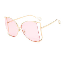 Carica l&#39;immagine nel visualizzatore di Gallery, 2022  Brand Pearls Half Round Sunglasses Women  Big Frame Gradient Sun Glasses Female Oculos Unisex Eyewear