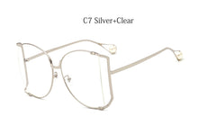 Carica l&#39;immagine nel visualizzatore di Gallery, 2022  Brand Pearls Half Round Sunglasses Women  Big Frame Gradient Sun Glasses Female Oculos Unisex Eyewear