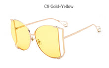 Carica l&#39;immagine nel visualizzatore di Gallery, 2022  Brand Pearls Half Round Sunglasses Women  Big Frame Gradient Sun Glasses Female Oculos Unisex Eyewear