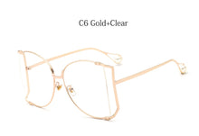 Carica l&#39;immagine nel visualizzatore di Gallery, 2022  Brand Pearls Half Round Sunglasses Women  Big Frame Gradient Sun Glasses Female Oculos Unisex Eyewear