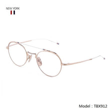 Load image into Gallery viewer, 2023 Brand Tom Brown Glasses Frame Women Double Beam Retro Round Frames Titanium TBX912 Sunglasses Prescription Optics Lens