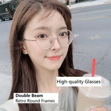 Load image into Gallery viewer, 2023 Brand Tom Brown Glasses Frame Women Double Beam Retro Round Frames Titanium TBX912 Sunglasses Prescription Optics Lens