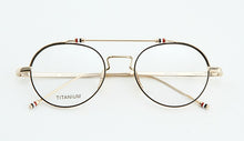 Load image into Gallery viewer, 2023 Brand Tom Brown Glasses Frame Women Double Beam Retro Round Frames Titanium TBX912 Sunglasses Prescription Optics Lens