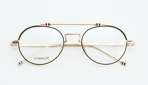 2023 Brand Tom Brown Glasses Frame Women Double Beam Retro Round Frames Titanium TBX912 Sunglasses Prescription Optics Lens
