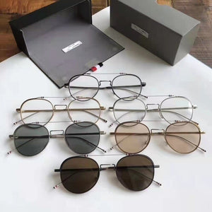 2023 Brand Tom Brown Glasses Frame Women Double Beam Retro Round Frames Titanium TBX912 Sunglasses Prescription Optics Lens