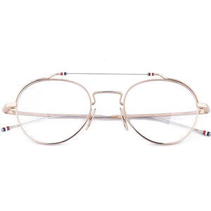 2023 Brand Tom Brown Glasses Frame Women Double Beam Retro Round Frames Titanium TBX912 Sunglasses Prescription Optics Lens