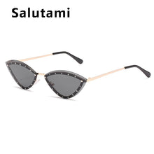 Carica l'immagine nel visualizzatore di Gallery, 2023 Brand Triangle Cat Eye Sunglasses Alloy Rimless Crystal Shiny Sun Glasses Female Unique Elegant Green Rhinestone Shades