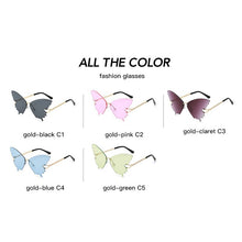 Load image into Gallery viewer, 2023 Butterfly Frameless Sunglasses For Women  Glasses Brand Designer Personalized  Colorful Shade Ladies Eyewear UV400