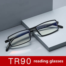 Load image into Gallery viewer, 2023 Comfortable Reading Glasses Tr90 Lightweight Anti-Blu-Ray Reading Glasses Male Small Box Simple Old Man Mirror