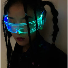 Carica l'immagine nel visualizzatore di Gallery, 2023  Cyberpunk Futuristic Technology Sense Glasses Sci-fi Led Bungee Ins Male Net Red Female Bar Glowing Sunglasses
