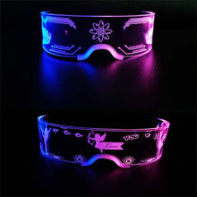 Carica l'immagine nel visualizzatore di Gallery, 2023  Cyberpunk Futuristic Technology Sense Glasses Sci-fi Led Bungee Ins Male Net Red Female Bar Glowing Sunglasses