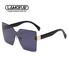 Load image into Gallery viewer, 2022  European And American Big Frame Conjoined  Sunglasses Ladies Frameless Trimming Ocean Color Trend Sunglass 8236