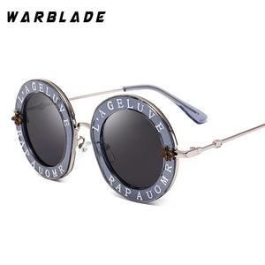 2023 Bees Retro Round Letters Transparent Frame Tint Lens Sunglasses Trending Ladies Summer Sun Glasses