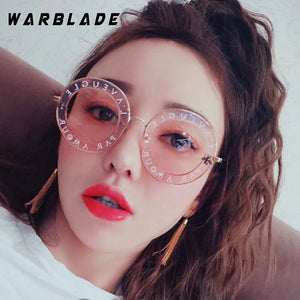 2023 Bees Retro Round Letters Transparent Frame Tint Lens Sunglasses Trending Ladies Summer Sun Glasses