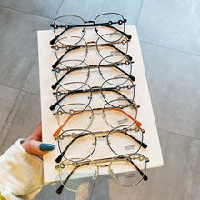 Load image into Gallery viewer, 2022 New Fashion Brand Clear Lens Round Anti-blue Light Eyeglasses For Women Tetro Elegant Computer Myopia Glasses Gold Leopard