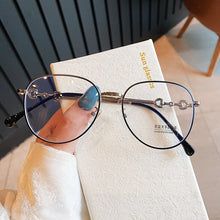 Load image into Gallery viewer, 2022 New Fashion Brand Clear Lens Round Anti-blue Light Eyeglasses For Women Tetro Elegant Computer Myopia Glasses Gold Leopard