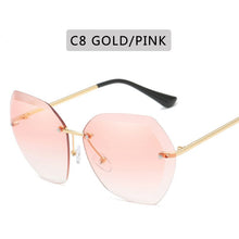 Load image into Gallery viewer, 2023 Brand Design Vintage Rimless Pilot Sunglasses Women Men Retro Cutting Lens Gradient Sun Glasses Female UV400