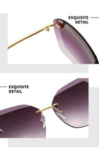 Load image into Gallery viewer, 2023   Brand Design Vintage Rimless Pilot Sunglasses Women Men Retro Cutting Lens Gradient Sun Glasses Female UV400